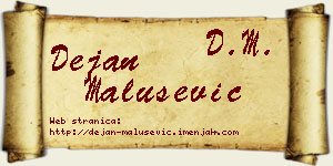 Dejan Malušević vizit kartica